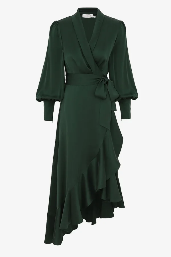 Zimmermann Kleider<Kleid Silk Wrap Midi in Forest