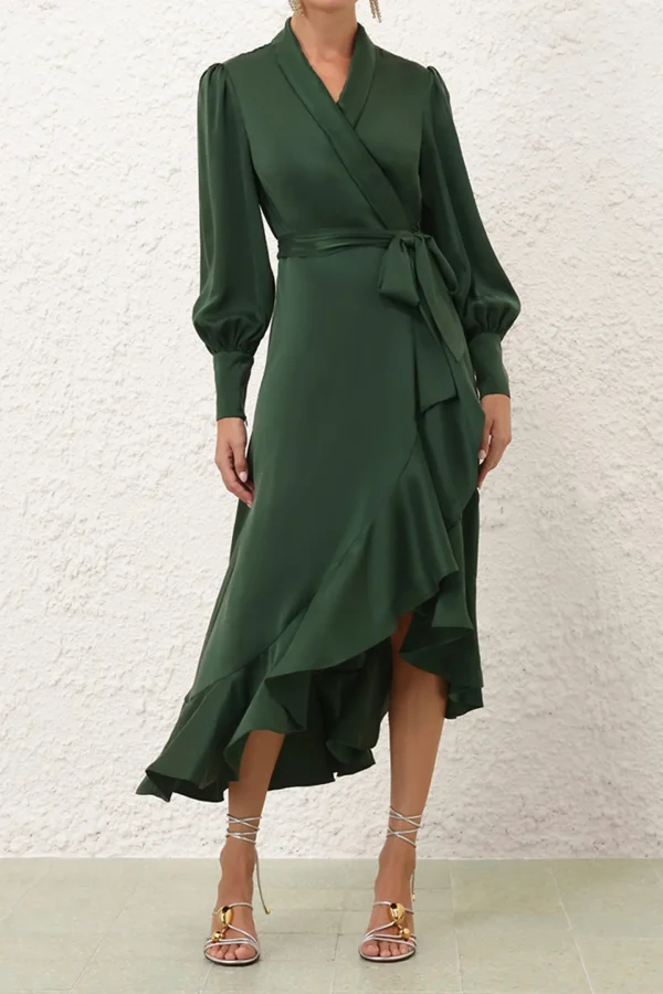 Zimmermann Kleider<Kleid Silk Wrap Midi in Forest