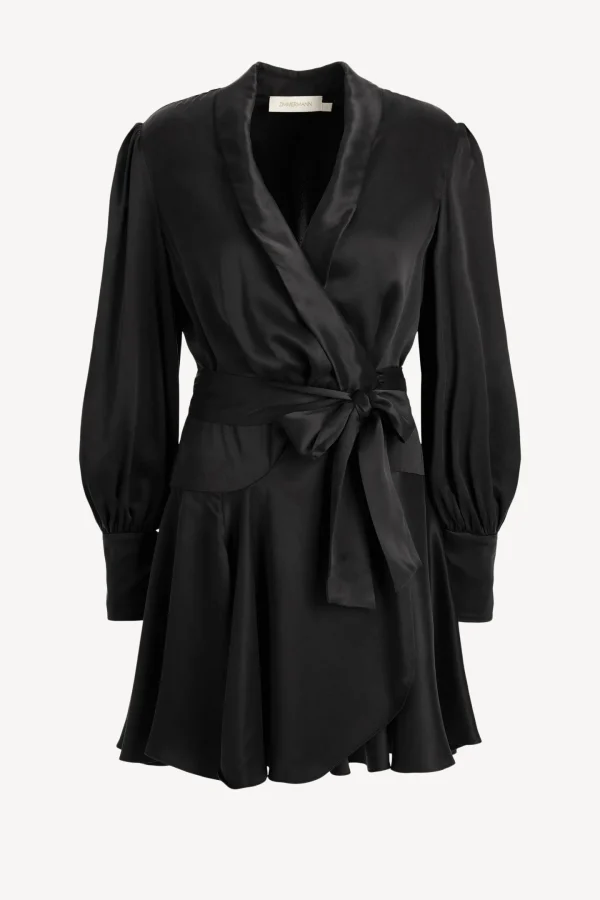 Zimmermann Kleider<Kleid Silk Wrap Mini in Schwarz