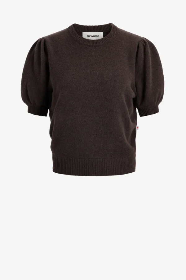 Anita Hass Pullover<Kurzarmpullover 'Heart' in Chocolate