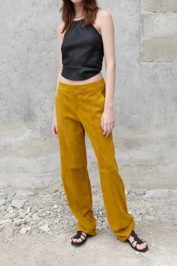 Stouls Hosen & Jumpsuits<Lederhose Massimo in Curry