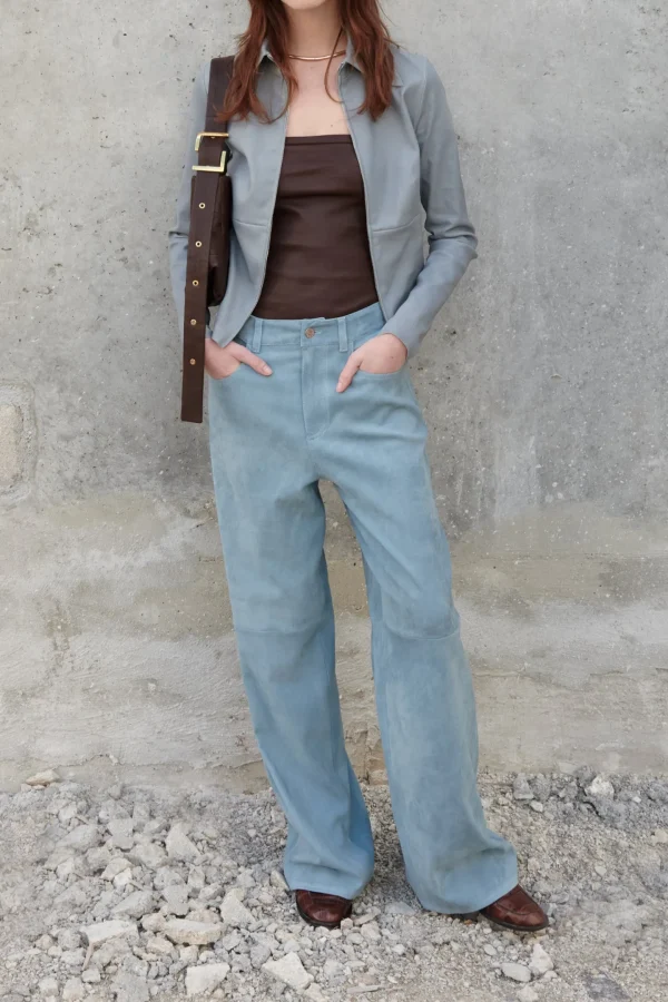 Stouls Hosen & Jumpsuits<Lederhose Mytheo in Aquamarine