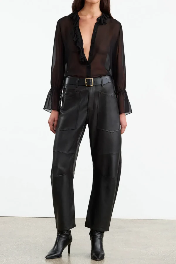 Nili Lotan Hosen & Jumpsuits<Lederhose Shon in Schwarz