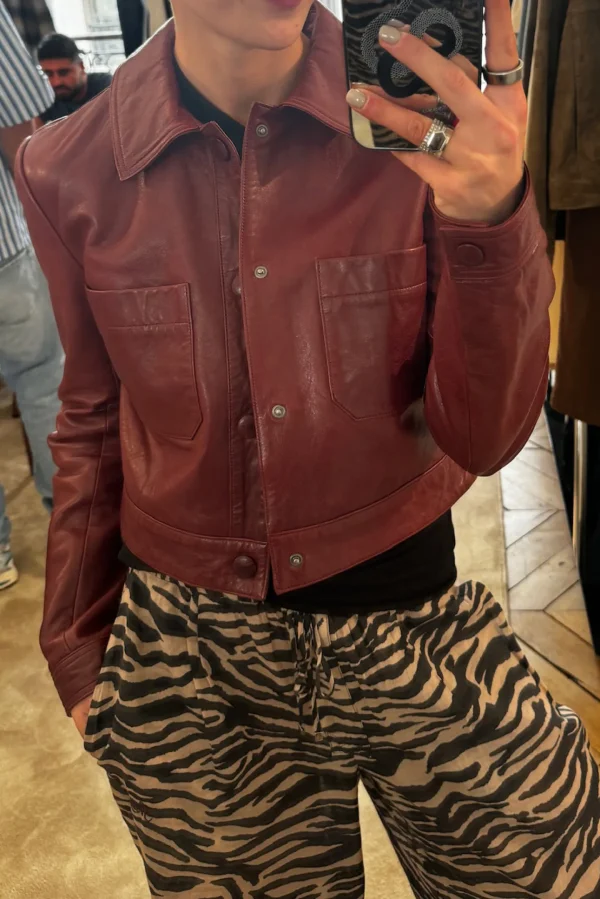 Frame Jacken & Westen<Lederjacke in Syrah Red