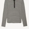 Anine Bing Shirts, Tank Tops & Longsleeves<Longsleeve Alessia in Cream/Schwarz
