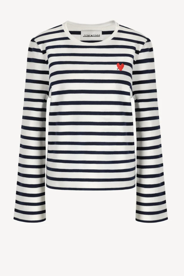 Anita Hass Shirts, Tank Tops & Longsleeves<Longsleeve 'Heart' in Navy/Ivory