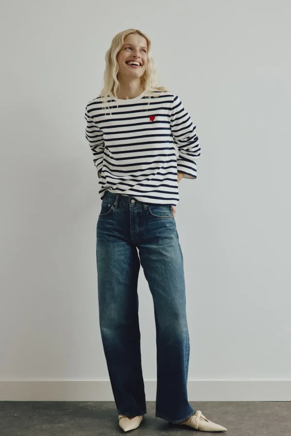 Anita Hass Shirts, Tank Tops & Longsleeves<Longsleeve 'Heart' in Navy/Ivory