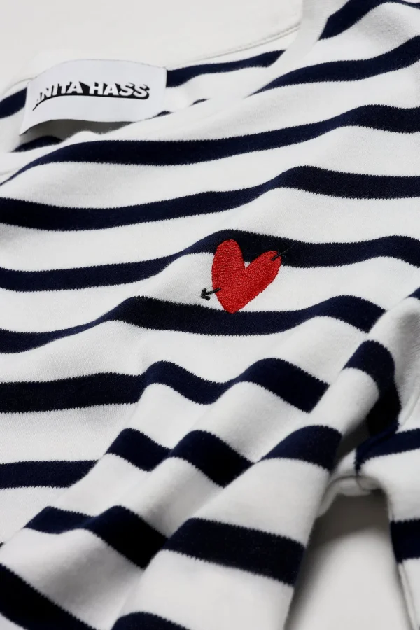 Anita Hass Shirts, Tank Tops & Longsleeves<Longsleeve 'Heart' in Navy/Ivory