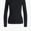 Nili Lotan Shirts, Tank Tops & Longsleeves<Longsleeve Jordan Henley in Dark Navy