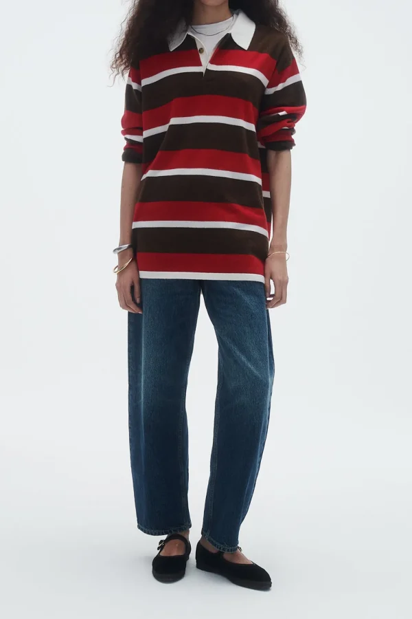 Guest in Residence Shirts, Tank Tops & Longsleeves<Longsleeve Rugby in Chestnut/True Red