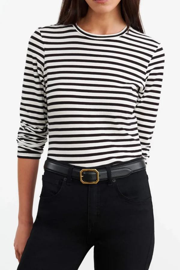 Nili Lotan Shirts, Tank Tops & Longsleeves<Longsleeve Susana in Schwarz/Ivory