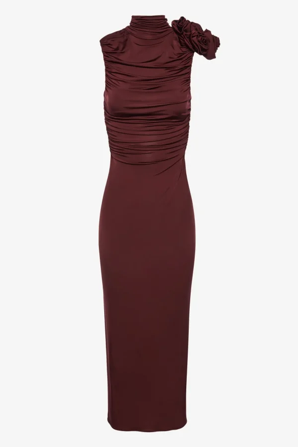 Magda Butrym Kleider<Midikleid Ruched in Bordeaux