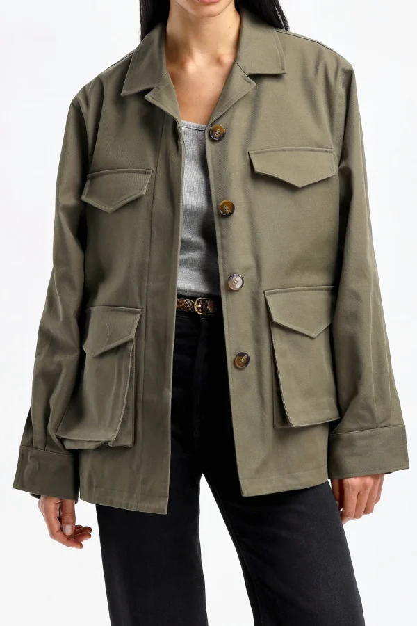 Toteme Jacken & Westen<Oversized Jacke Army in Khaki