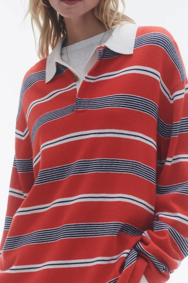 Guest in Residence Shirts, Tank Tops & Longsleeves<Poloshirt Rugby in Cherry