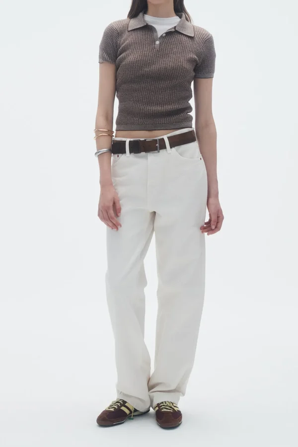 Guest in Residence Shirts, Tank Tops & Longsleeves<Poloshirt Shrunken in Chestnut/Cream