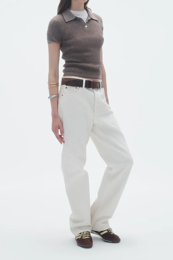Guest in Residence Shirts, Tank Tops & Longsleeves<Poloshirt Shrunken in Chestnut/Cream
