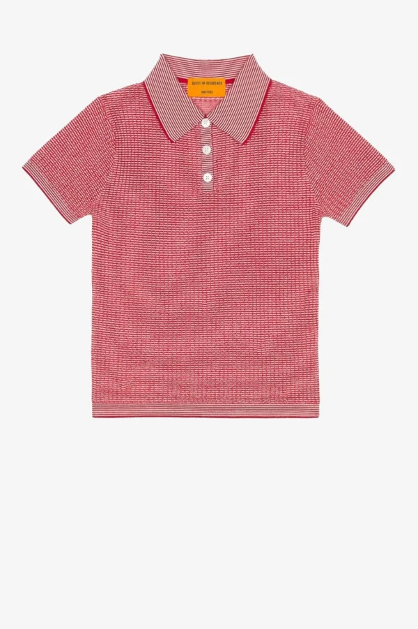 Guest in Residence Shirts, Tank Tops & Longsleeves<Poloshirt Shrunken in True Red/Cream
