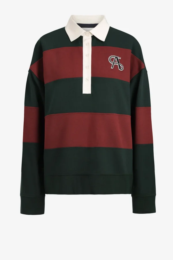 Ladneri Shirts, Tank Tops & Longsleeves<Poloshirt Varsity in Bordeaux/Dark Green