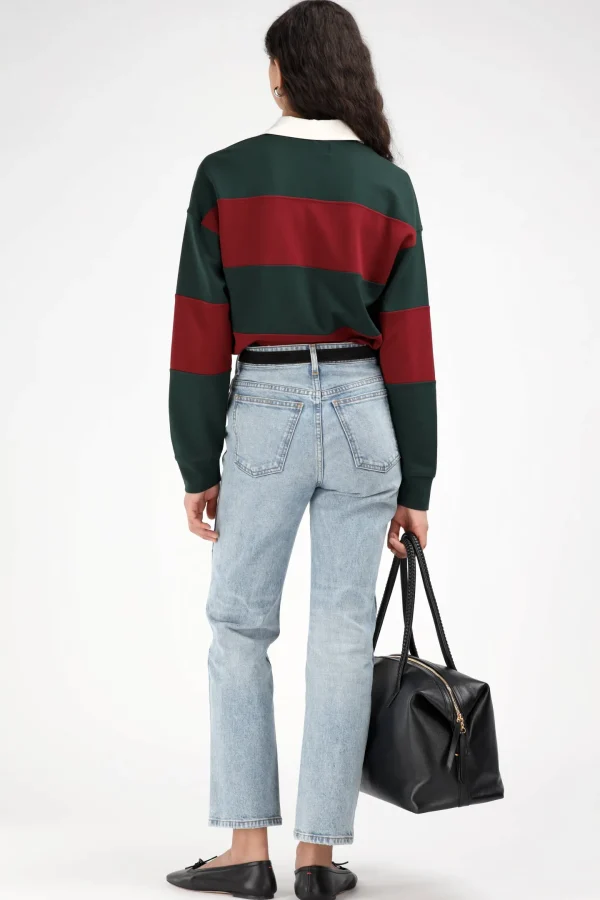 Ladneri Shirts, Tank Tops & Longsleeves<Poloshirt Varsity in Bordeaux/Dark Green