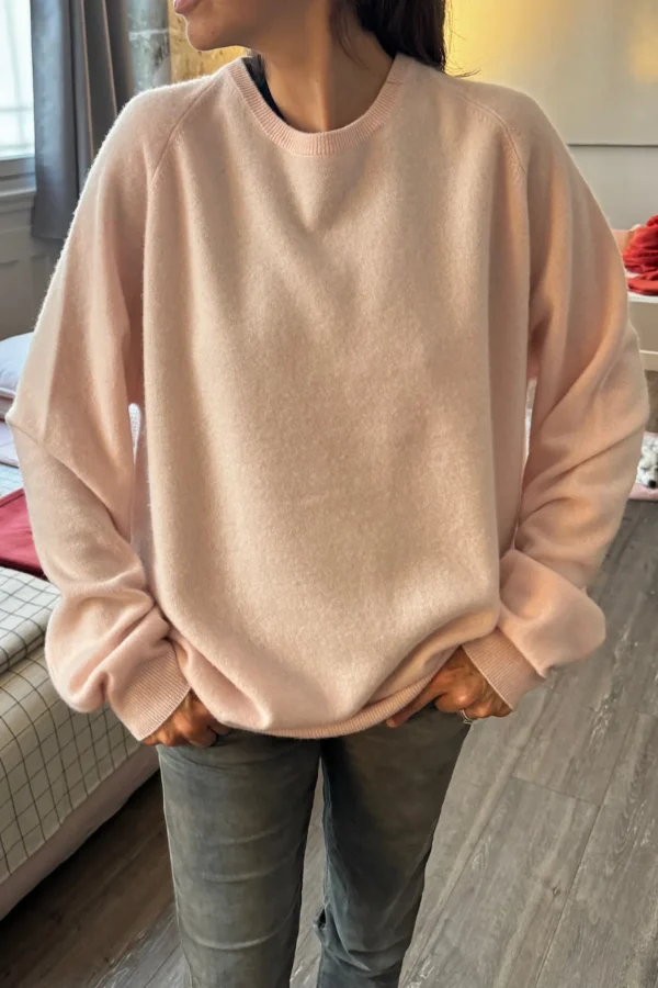 Frenckenberger Pullover<Pullover BF R-Neck in Light Pink