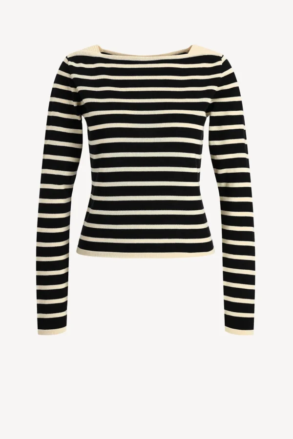 Frame Pullover<Pullover Boatneck in Schwarz/Multi