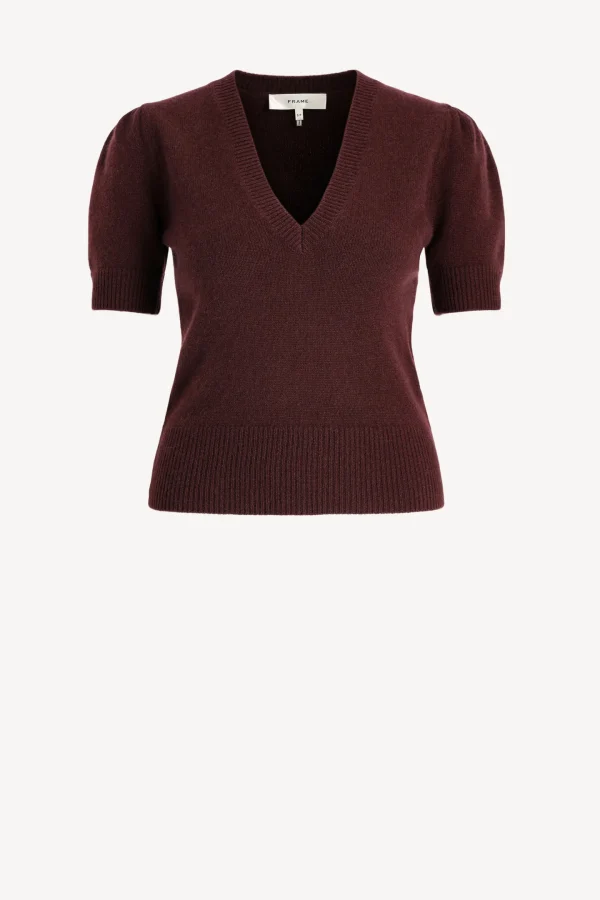 Frame Pullover<Pullover Cashmere V in Deep Burgundy