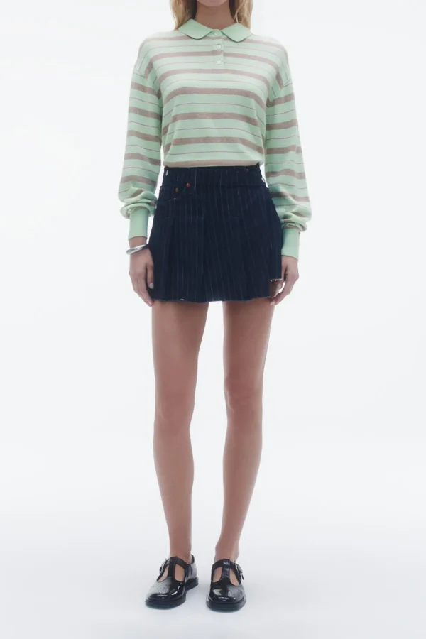 Guest in Residence Pullover<Pullover Collegiate Polo in Mint Combo