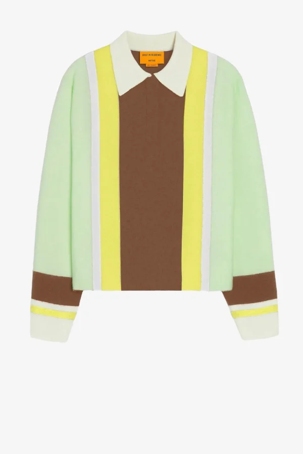 Guest in Residence Pullover<Pullover Cropped Rugby in Mint Combo