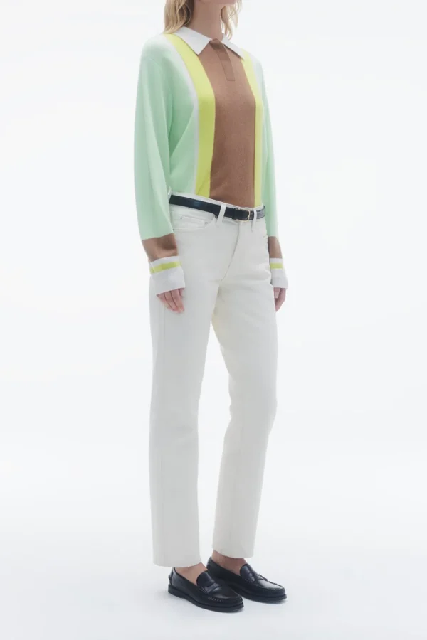 Guest in Residence Pullover<Pullover Cropped Rugby in Mint Combo