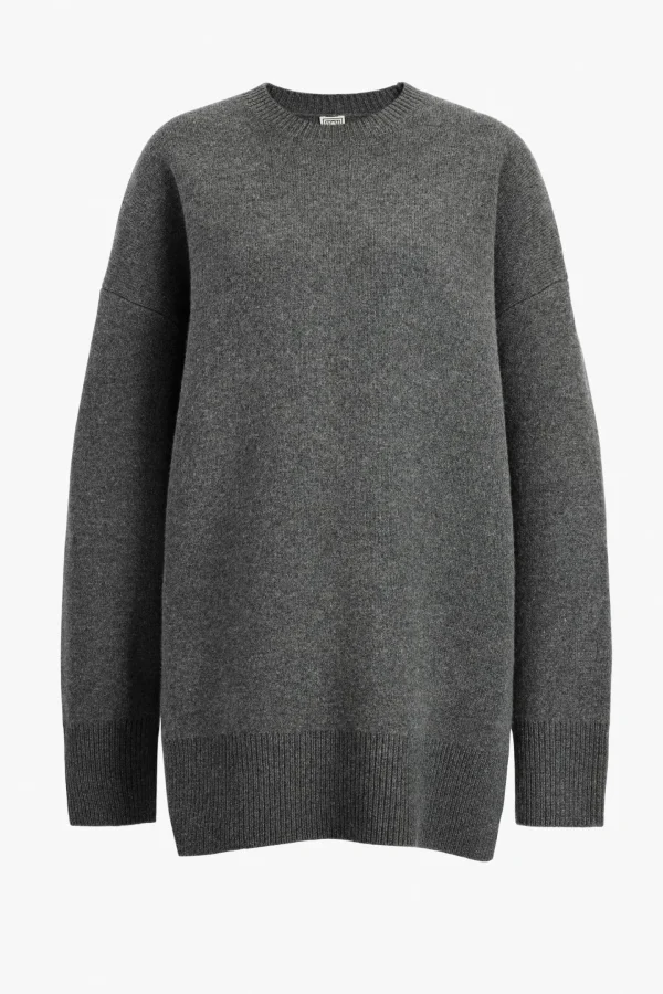 Toteme Pullover<Pullover Double Knit in Grey Melange