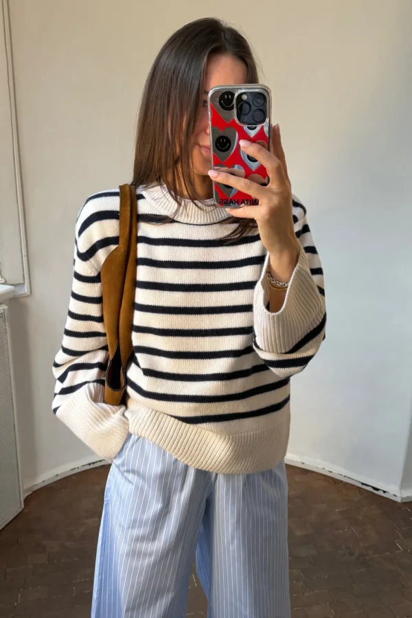 Ladneri Pullover<Pullover Grimaud in Navy/Weiß