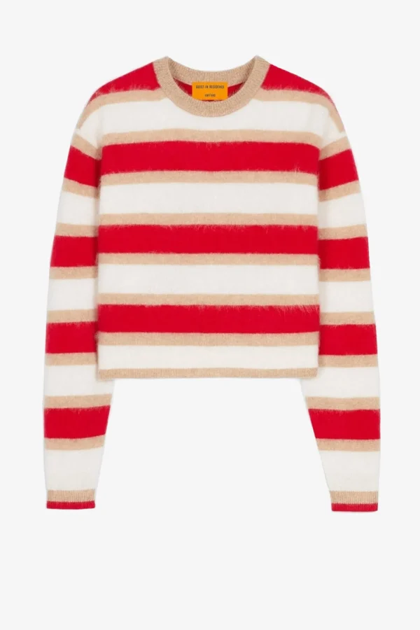 Guest in Residence Pullover<Pullover Grizzly Stripe in True Red Combo
