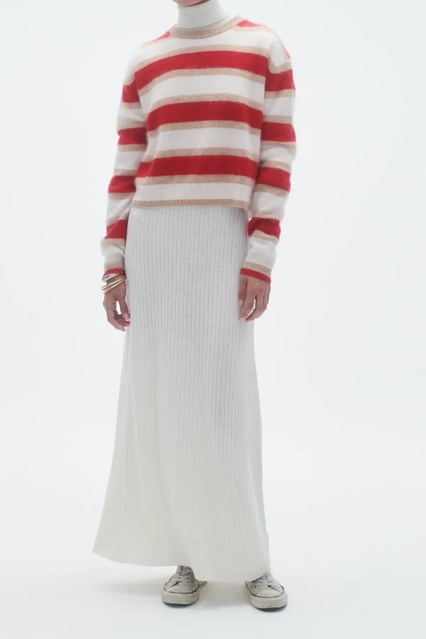 Guest in Residence Pullover<Pullover Grizzly Stripe in True Red Combo