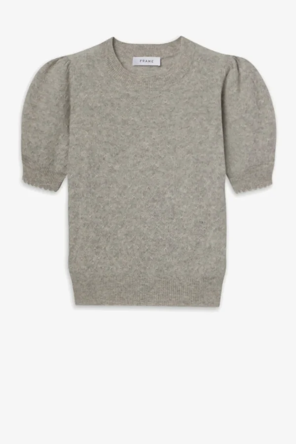 Frame Pullover<Pullover Pointelle in Light Heather Grey