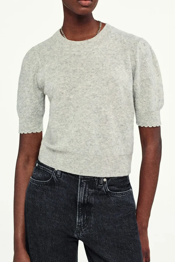 Frame Pullover<Pullover Pointelle in Light Heather Grey