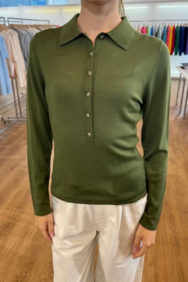 Allude Pullover<Pullover Polo in Grün