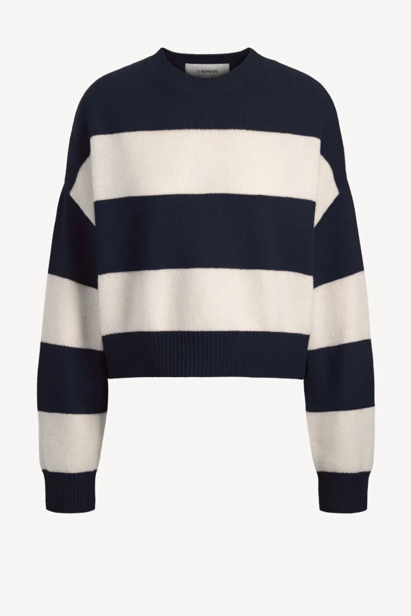 Ladneri Pullover<Pullover Pont in Navy/Weiß