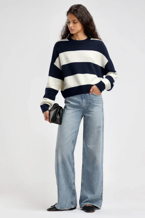 Ladneri Pullover<Pullover Pont in Navy/Weiß