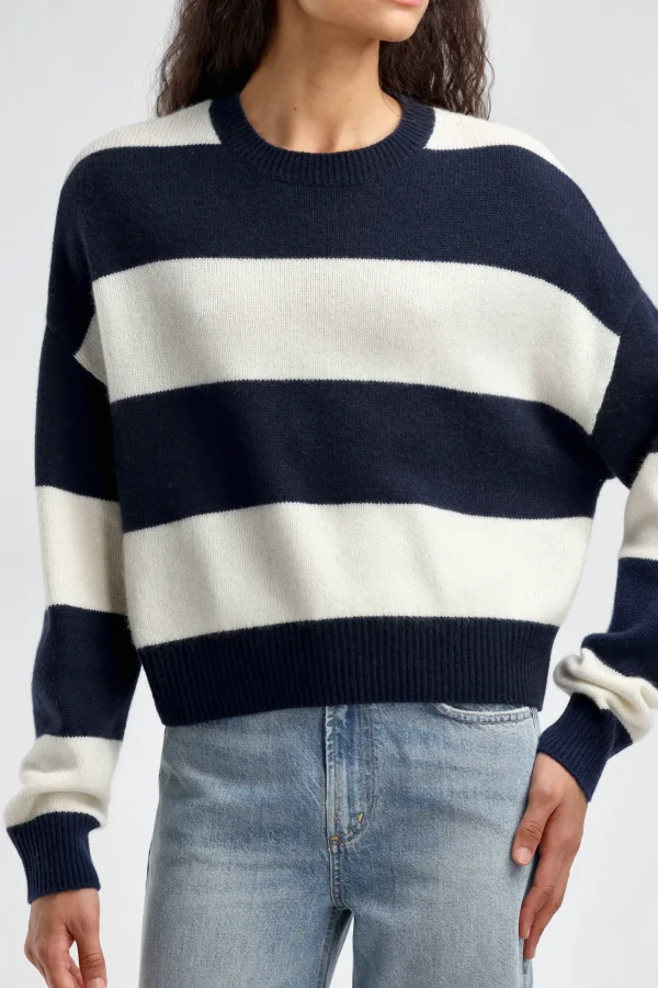 Ladneri Pullover<Pullover Pont in Navy/Weiß