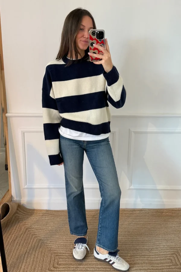 Ladneri Pullover<Pullover Pont in Navy/Weiß