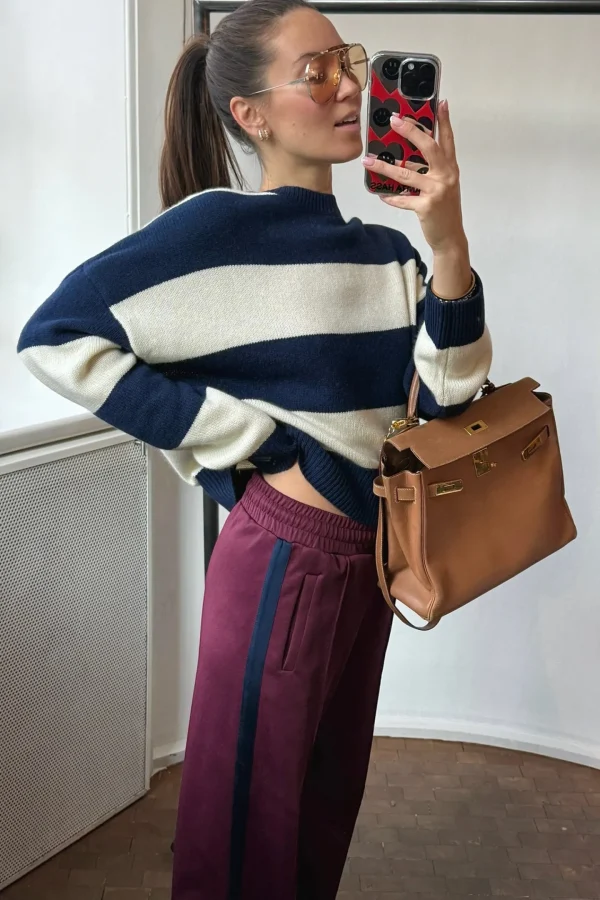 Ladneri Pullover<Pullover Pont in Navy/Weiß