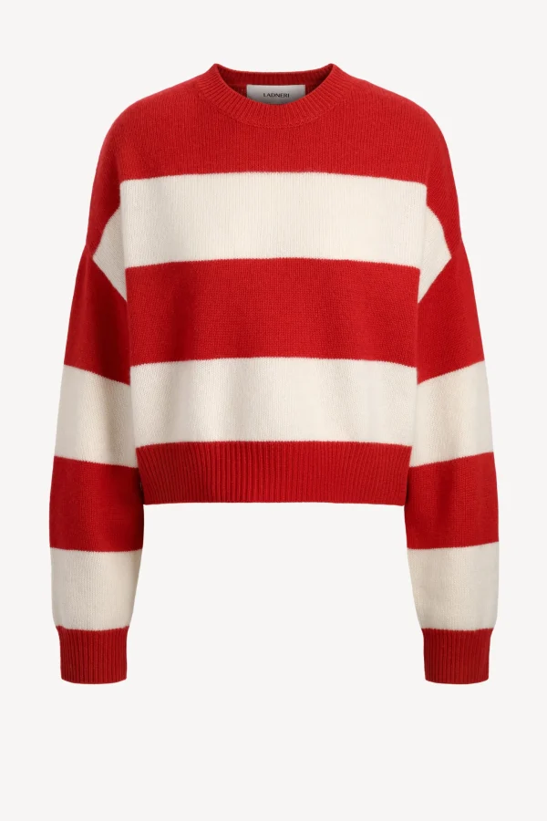 Ladneri Pullover<Pullover Pont in Rot/Weiß