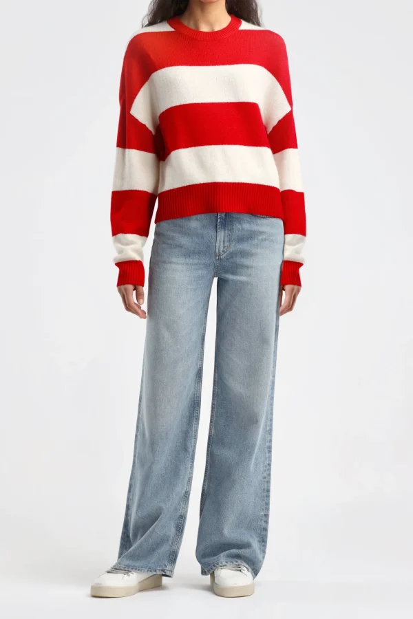 Ladneri Pullover<Pullover Pont in Rot/Weiß