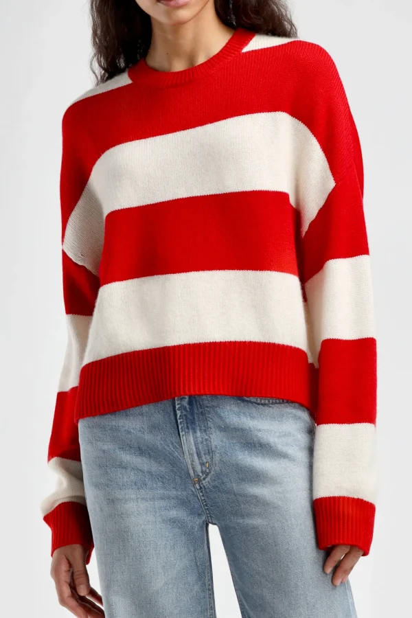 Ladneri Pullover<Pullover Pont in Rot/Weiß
