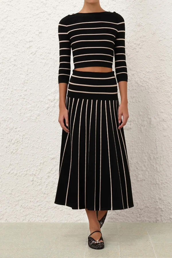 Zimmermann Röcke<Rock Crush in Schwarz/Creme