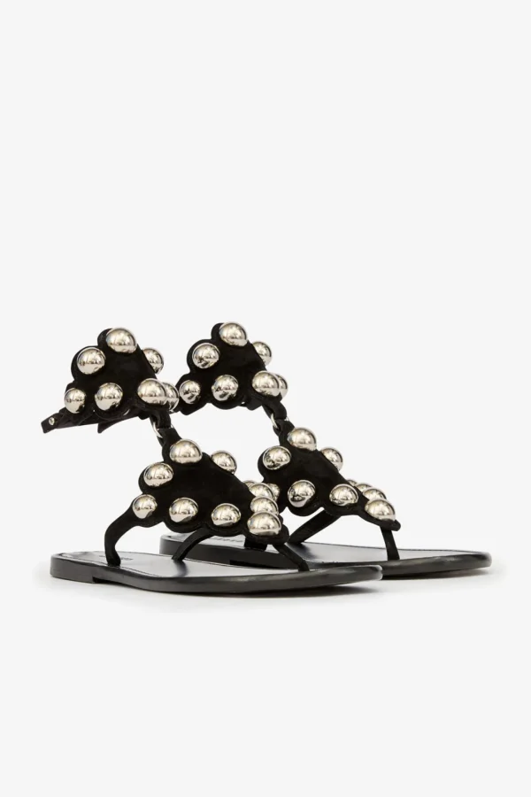 Isabel Marant Sandalen & Slipper<Sandale Velvee in Schwarz/Silber