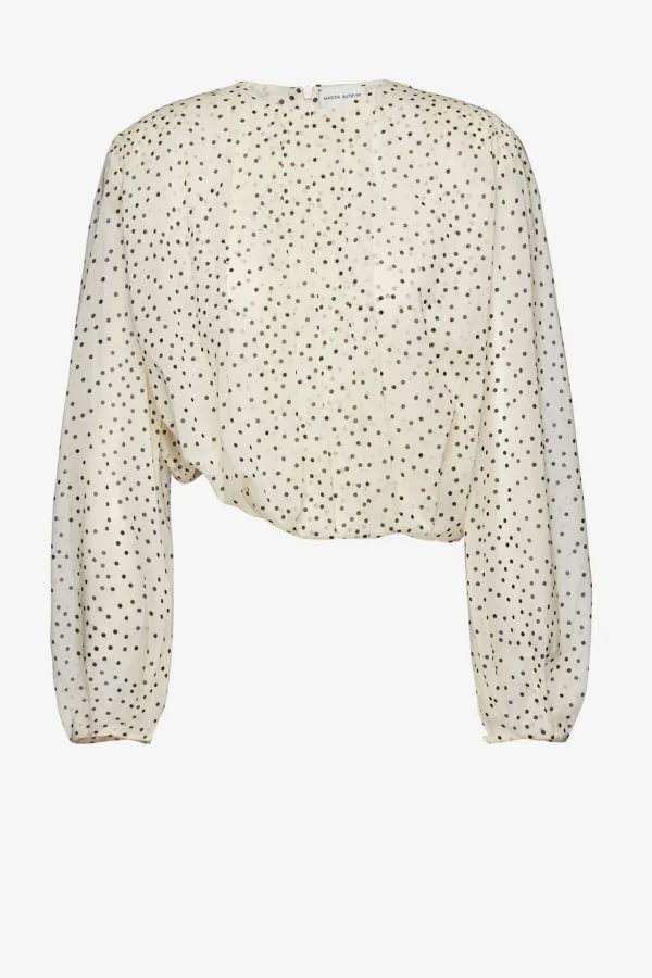 Magda Butrym Blusen & Tops<Seidenbluse in Cream Dots