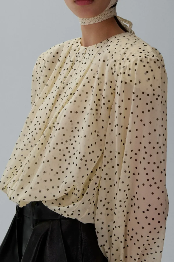 Magda Butrym Blusen & Tops<Seidenbluse in Cream Dots