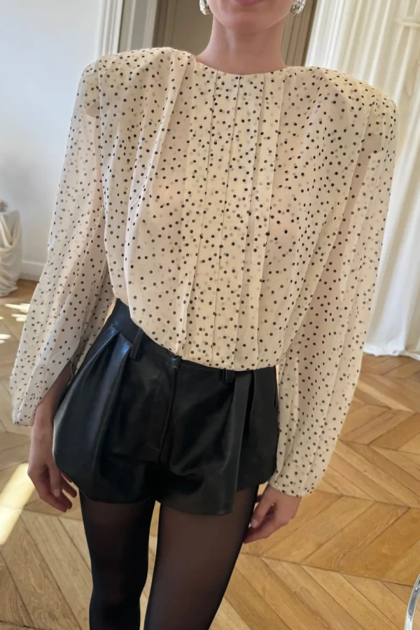 Magda Butrym Blusen & Tops<Seidenbluse in Cream Dots