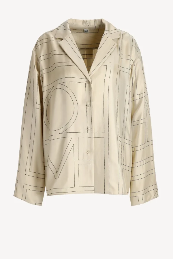 Toteme Blusen & Tops<Seidenbluse Monogram PJ in Ivory